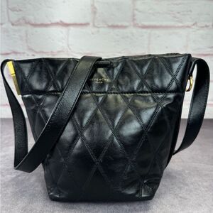 GIVENCHY Lambskin Quilted Mini GV Bucket Bag Black
